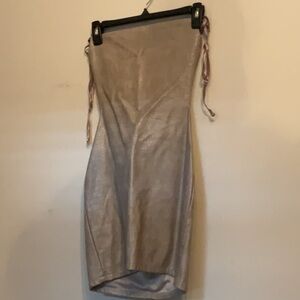 Faux croc Dress nude